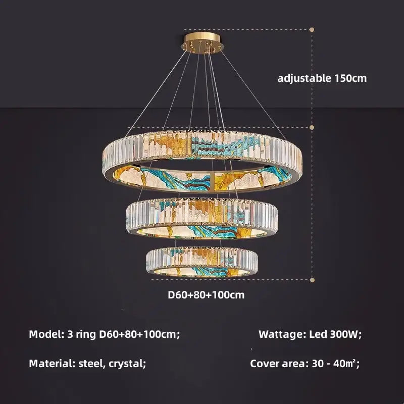 Stained Glass LED Chandelier