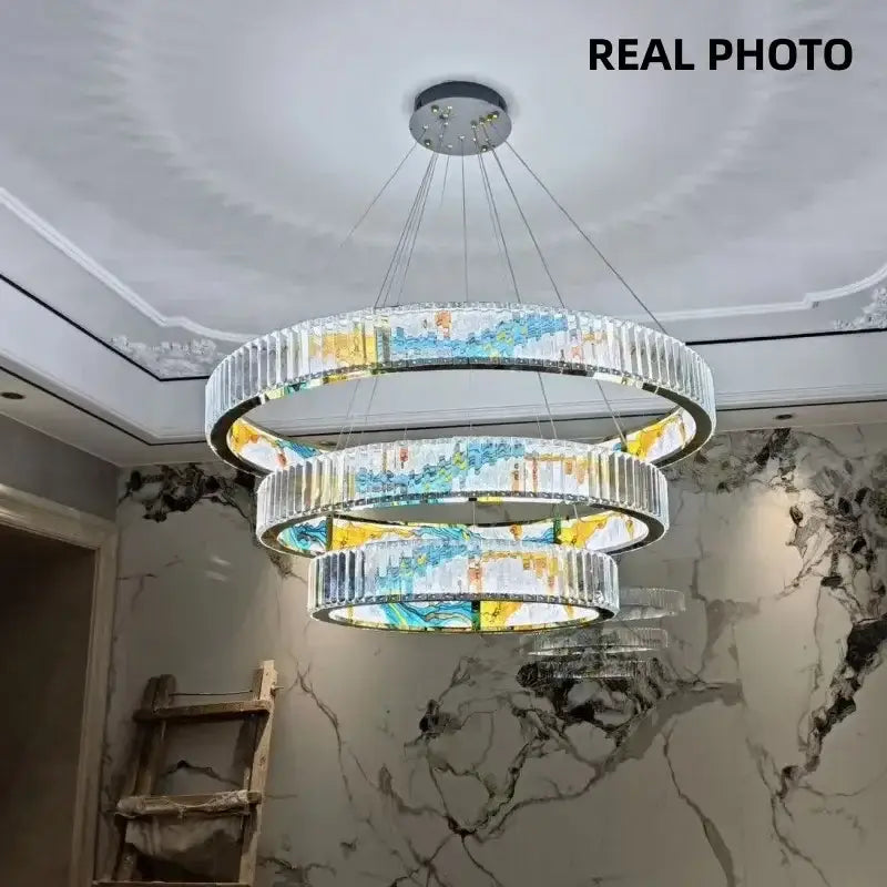 Stained Glass LED Chandelier