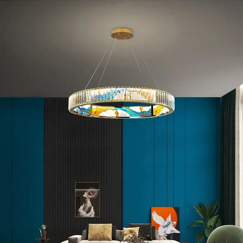 Stained Glass LED Chandelier