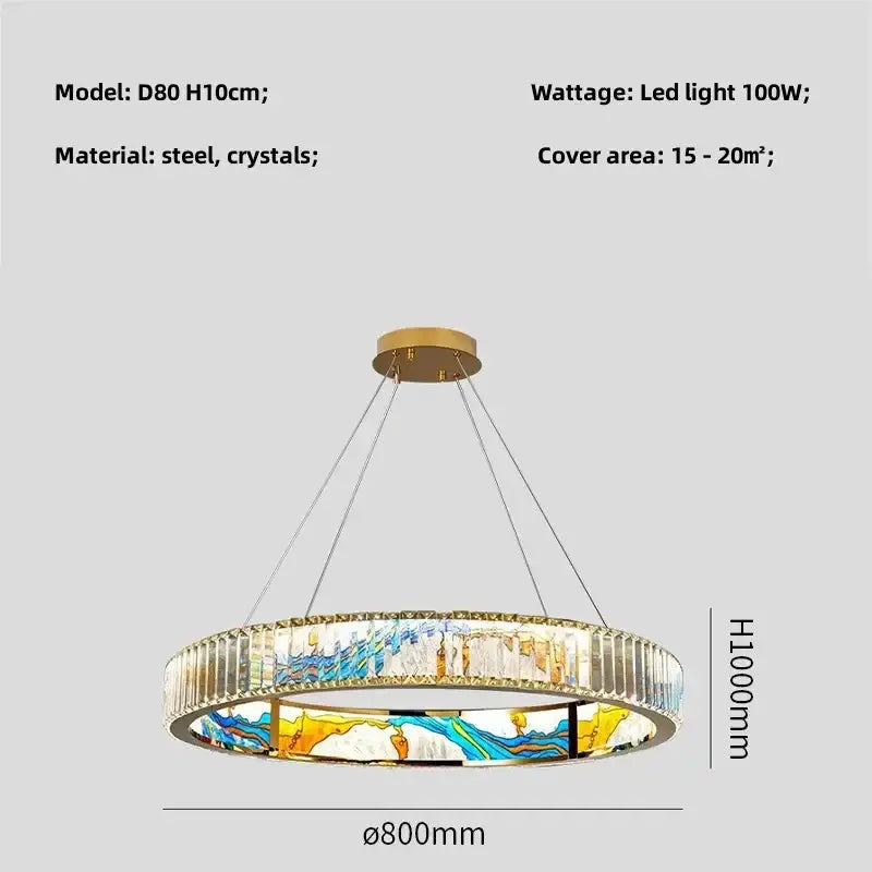 Stained Glass LED Chandelier