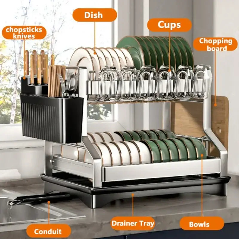 Black Dish Drying Rack