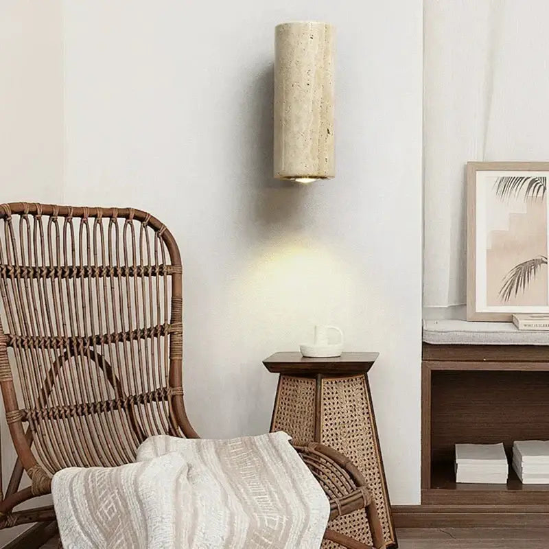 Stone Wood Wall Lamp