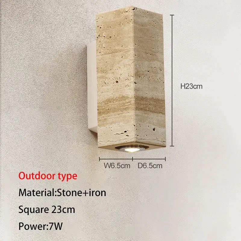 Stone Wood Wall Lamp