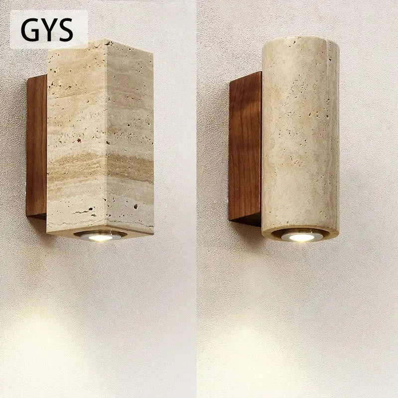 Stone Wood Wall Lamp