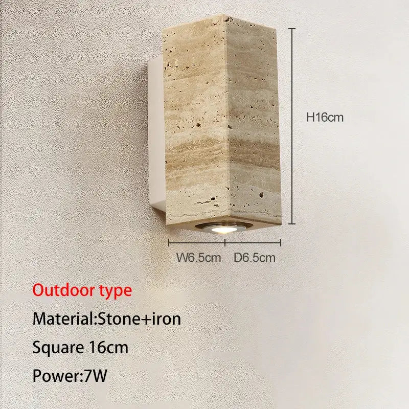 Stone Wood Wall Lamp