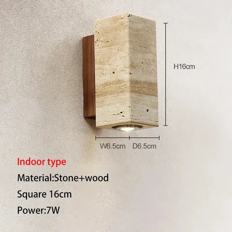 Stone Wood Wall Lamp