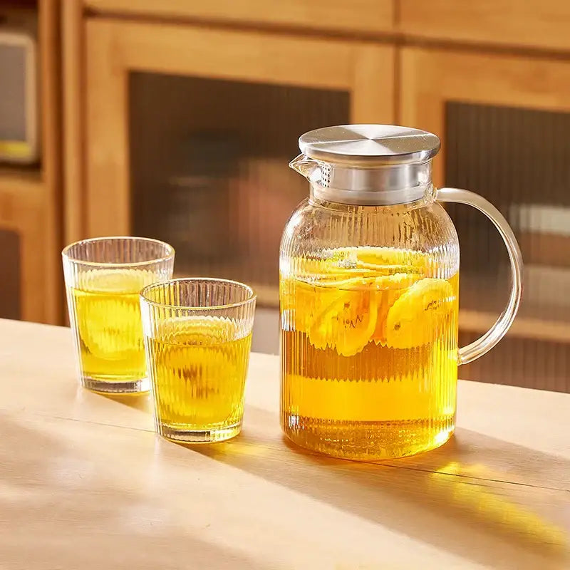 Striped Glass Kettle Set