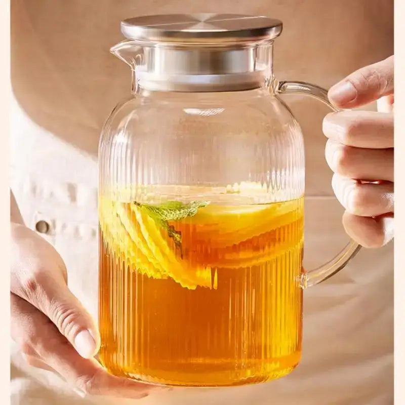Striped Glass Kettle Set