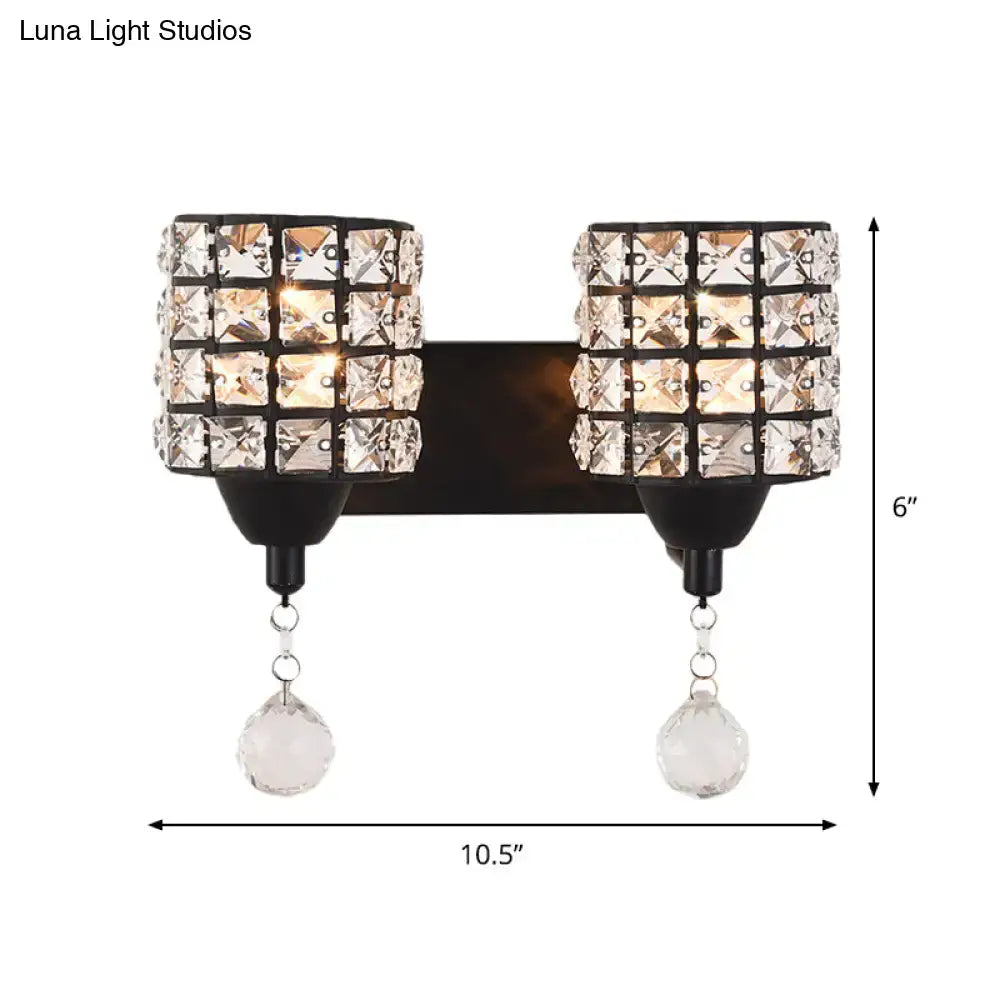 Black Crystal Two-Light Wall Sconce