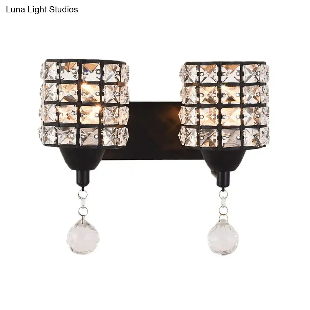 Black Crystal Two-Light Wall Sconce