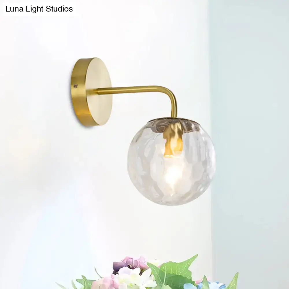 Gold Hammered Glass Living Room Sconce