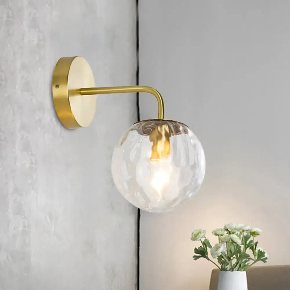 Gold Hammered Glass Living Room Sconce