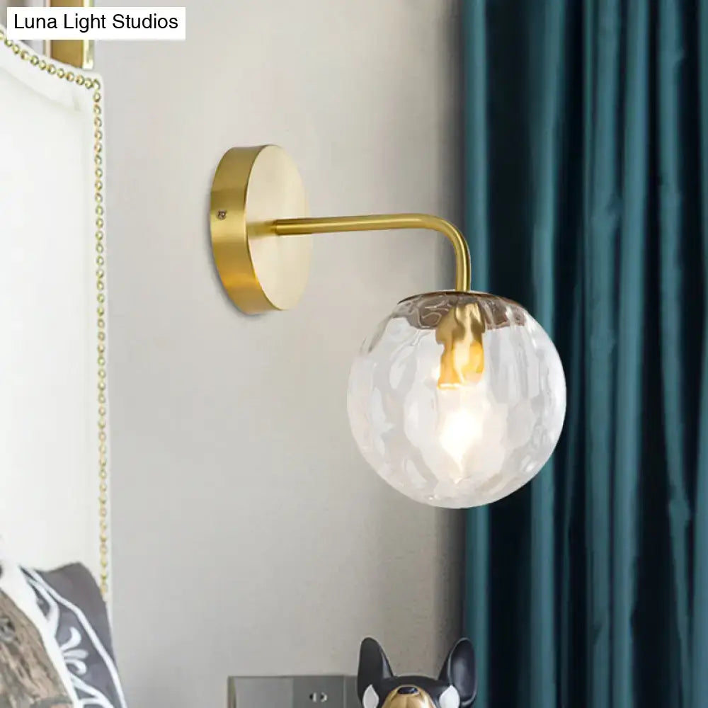 Gold Hammered Glass Living Room Sconce