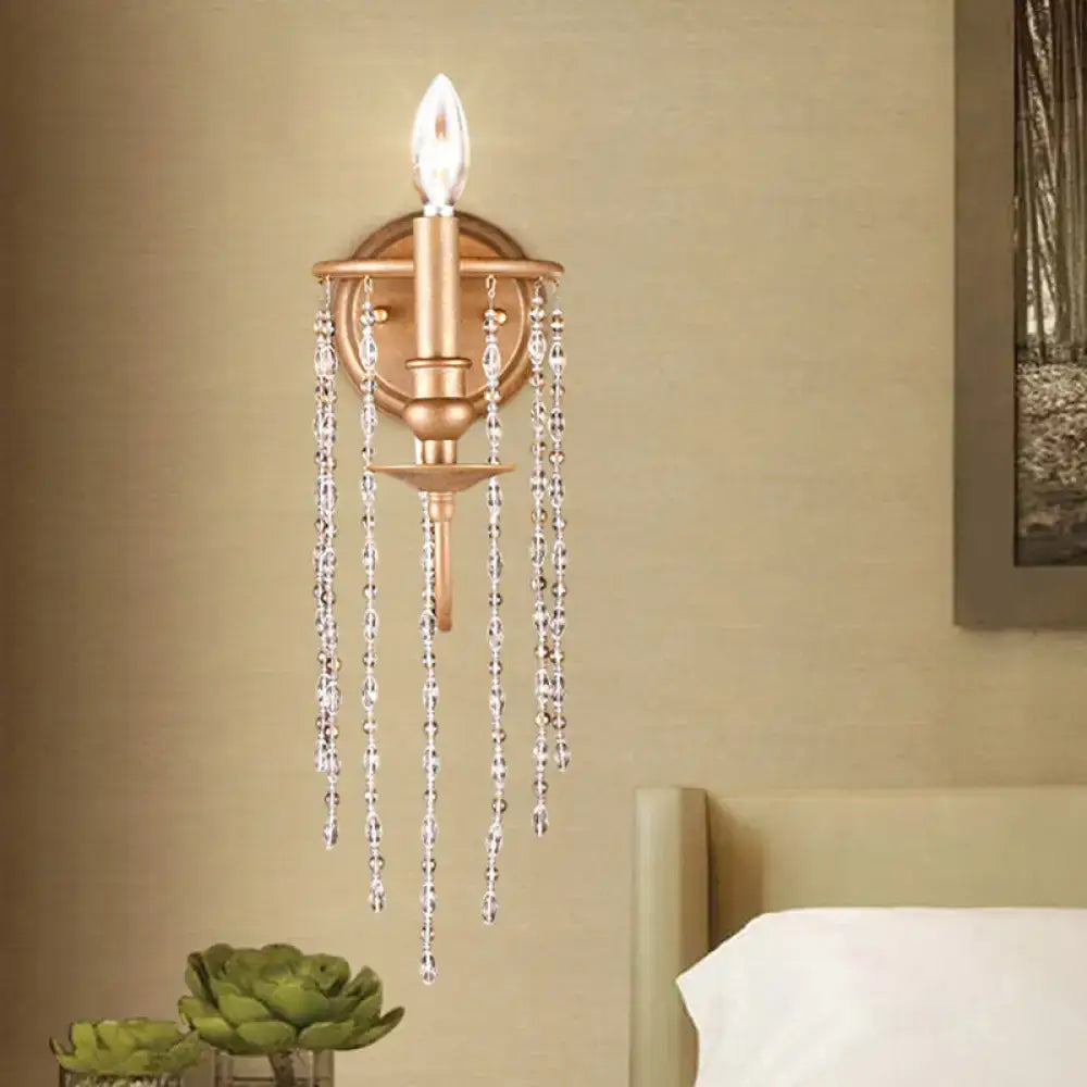 Copper Crystal Beaded Sconce