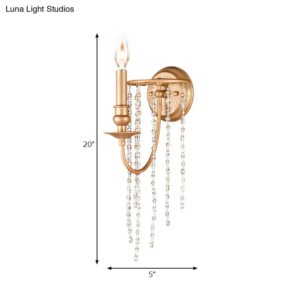 Copper Crystal Beaded Sconce