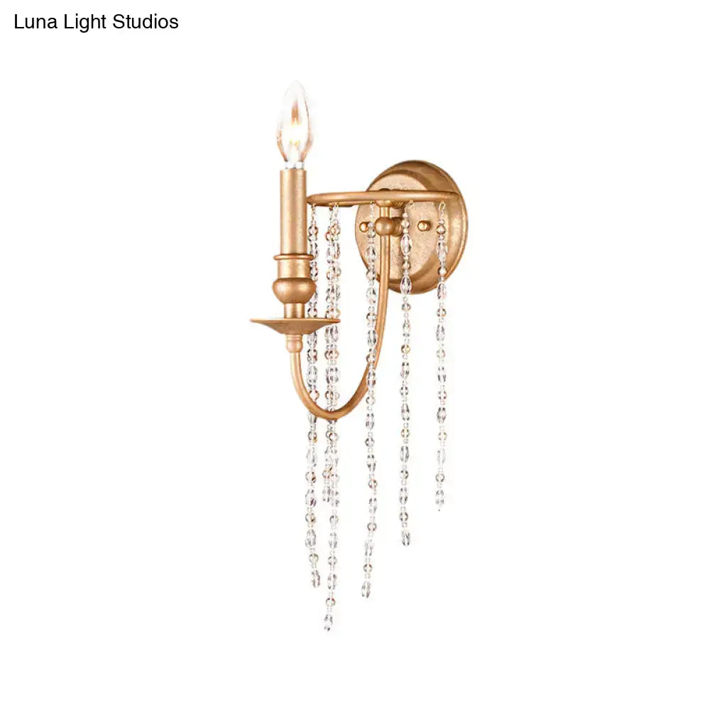 Copper Crystal Beaded Sconce