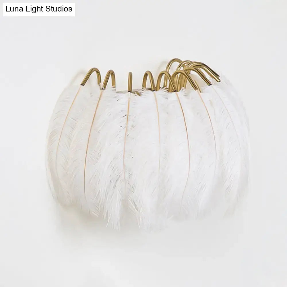 Grey Feather Parlor Wall Sconce