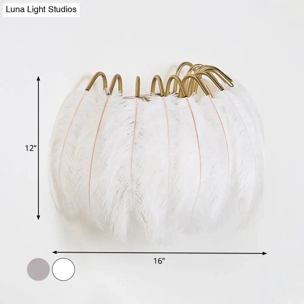 Grey Feather Parlor Wall Sconce