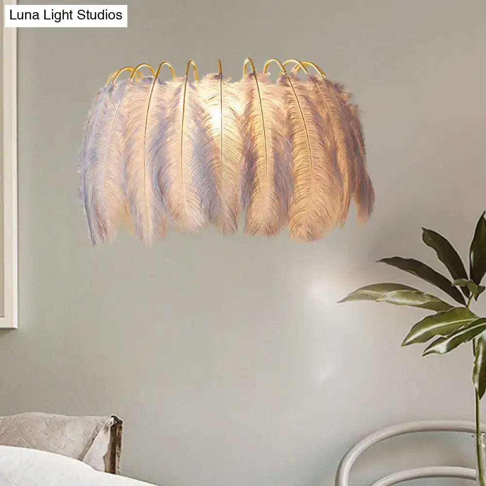 Grey Feather Parlor Wall Sconce