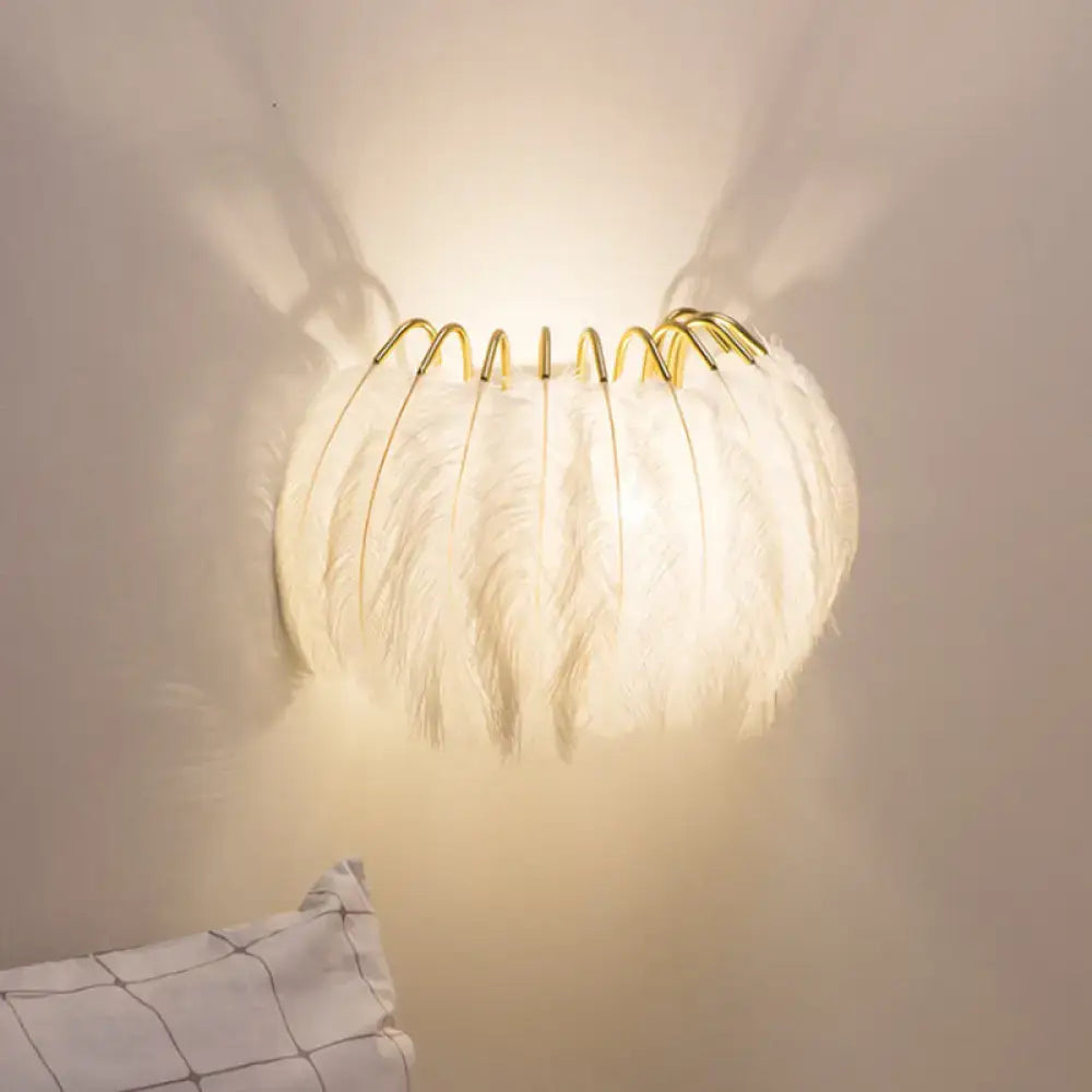 Grey Feather Parlor Wall Sconce