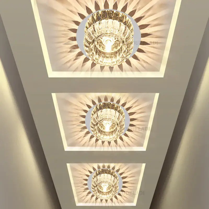Crystal Sunburst Ceiling Light
