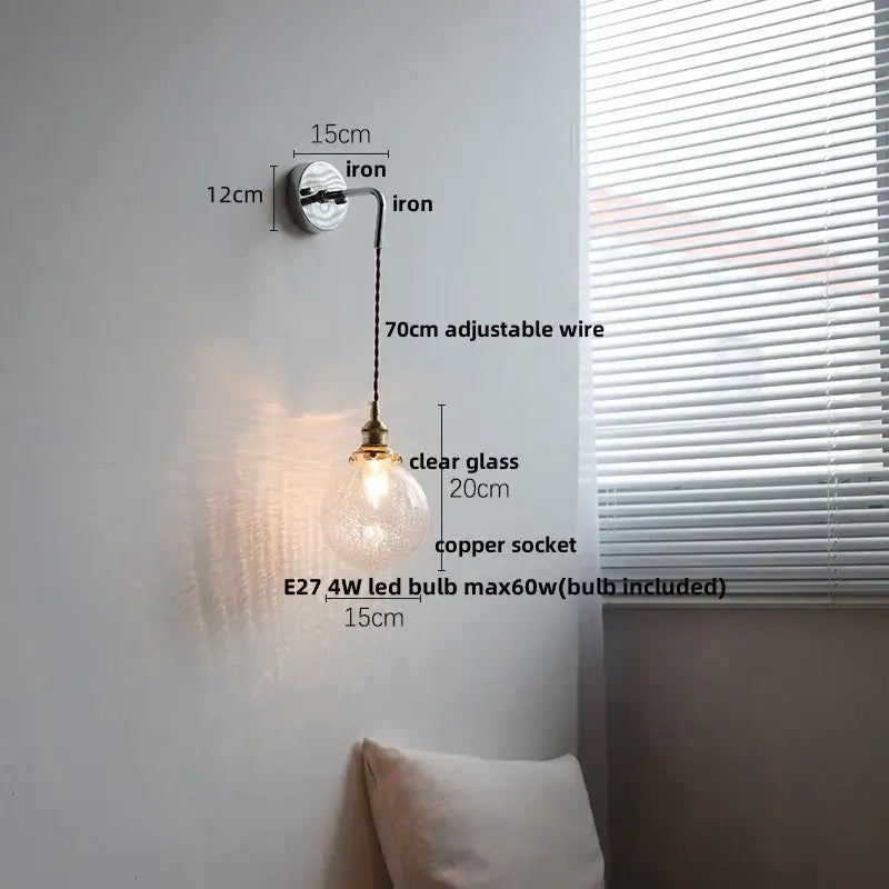 Brass Glass LED Sconce