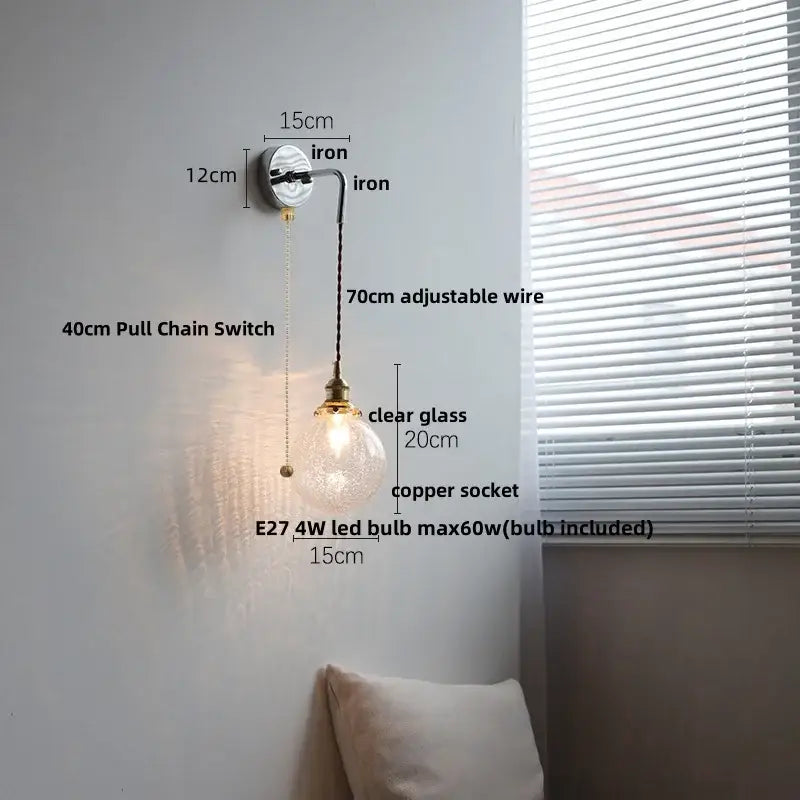 Brass Glass LED Sconce