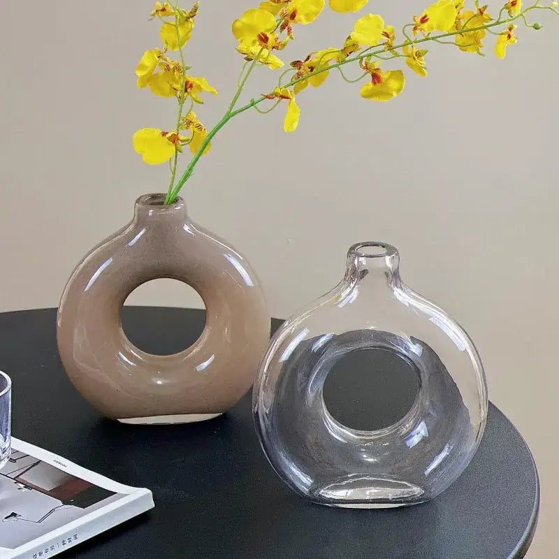 Clear Geometric Glass Vase