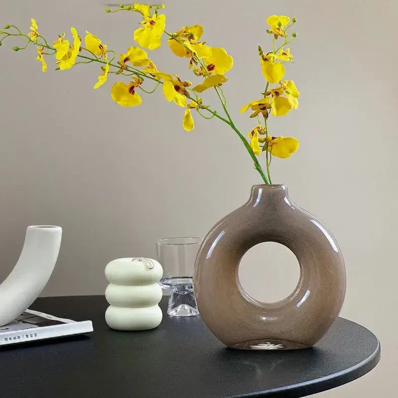 Clear Geometric Glass Vase
