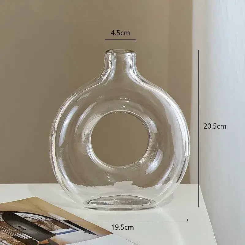 Clear Geometric Glass Vase