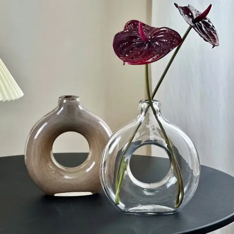 Clear Geometric Glass Vase