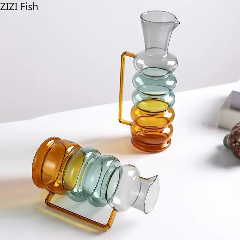 Amber Bubble Glass Vase