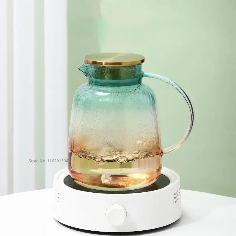 Teal Glass Teapot Set