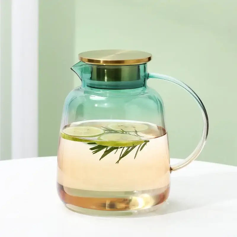 Teal Glass Teapot Set