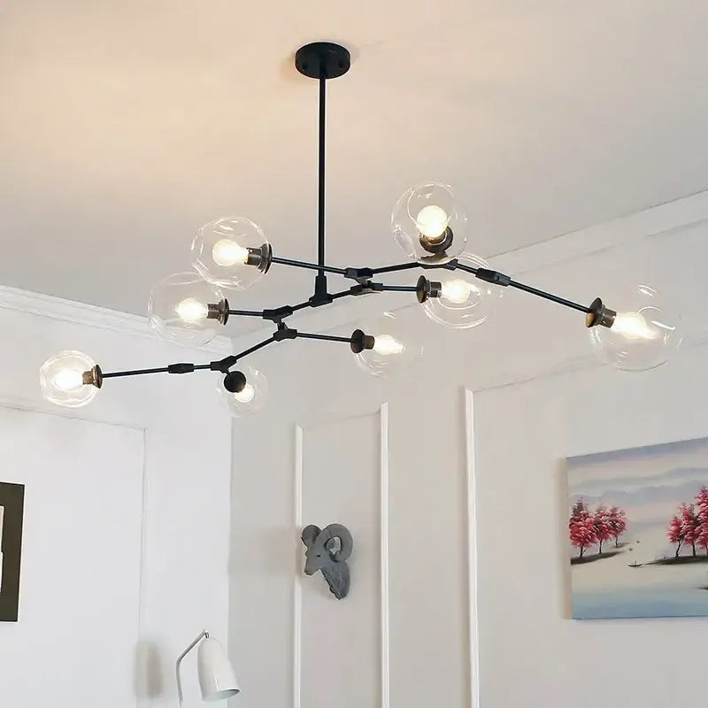 Teal Glass Branch Chandelier