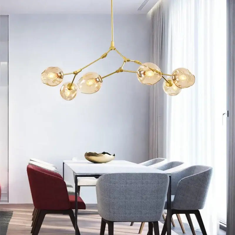 Teal Glass Branch Chandelier