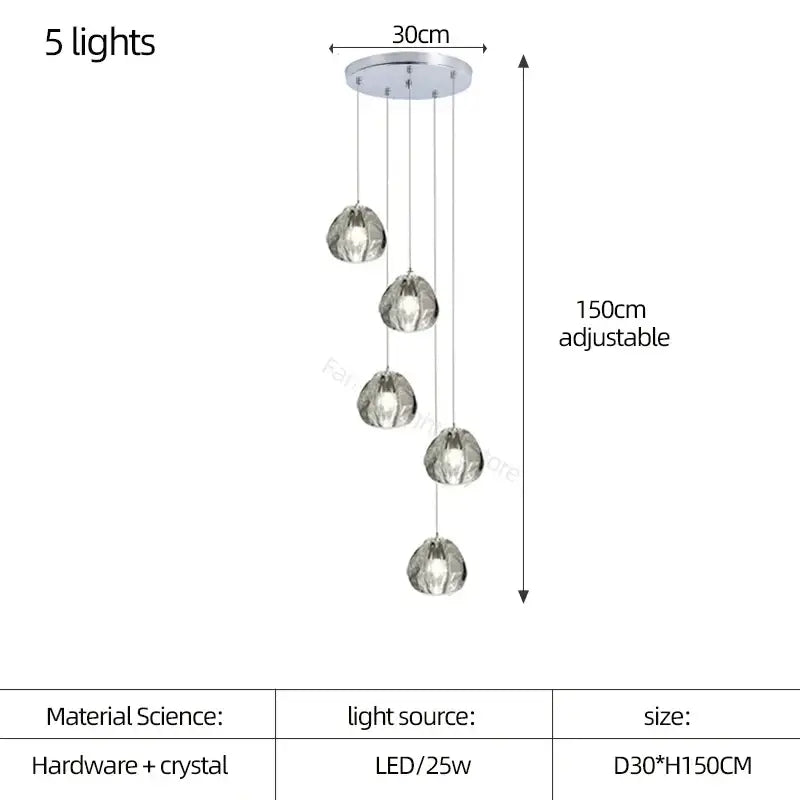 LED Crystal Pendant Light