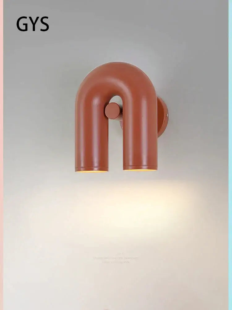Terracotta U-Shaped Wall Lamp