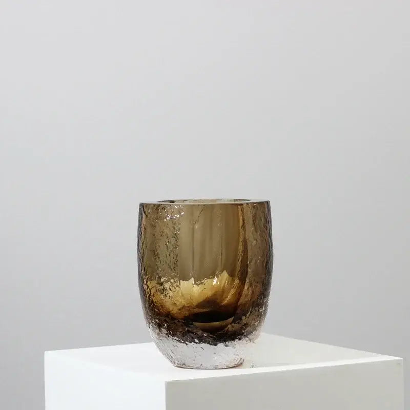 Brown Glazed Glass Vase