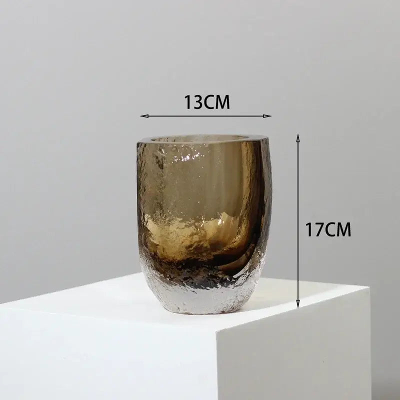 Brown Glazed Glass Vase