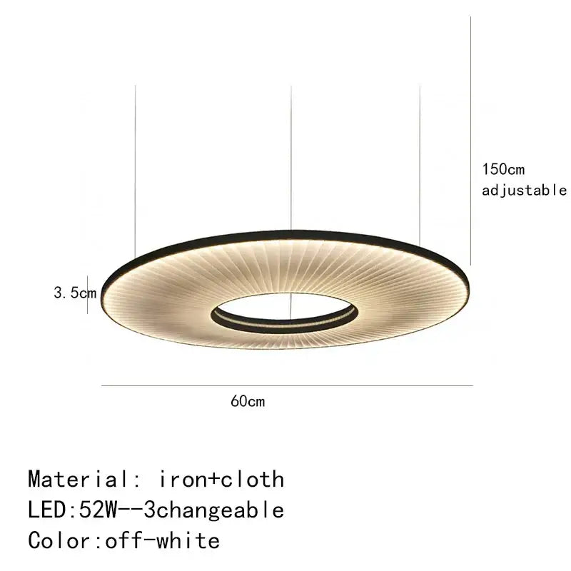 Fabric Round Pendant Light