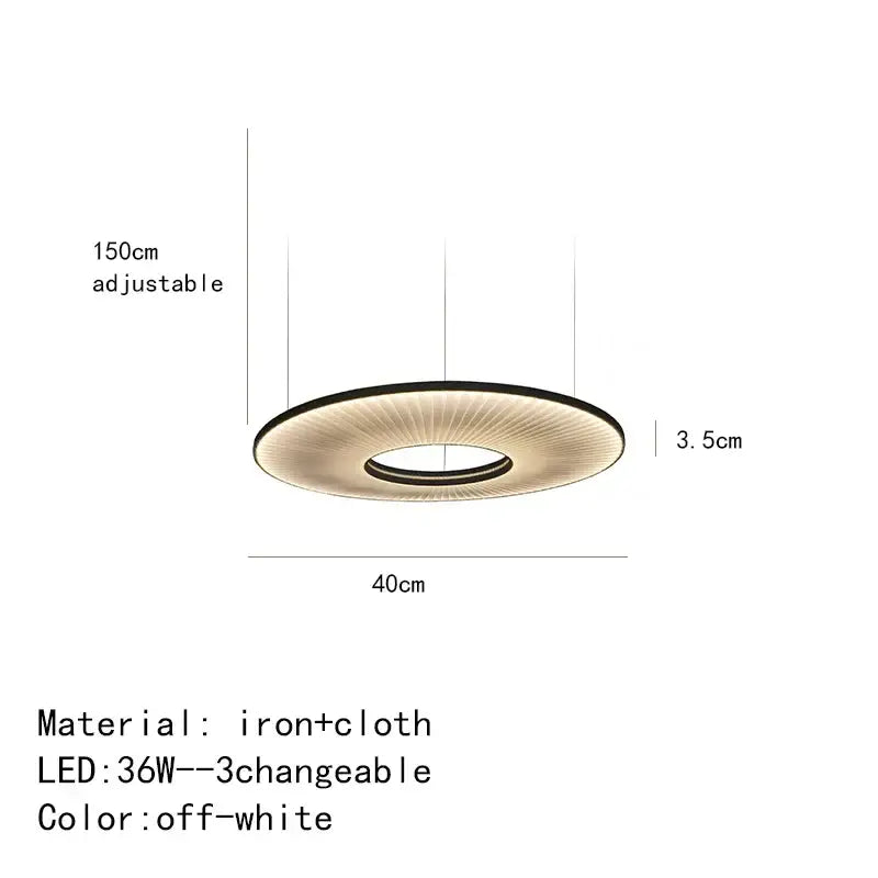 Fabric Round Pendant Light