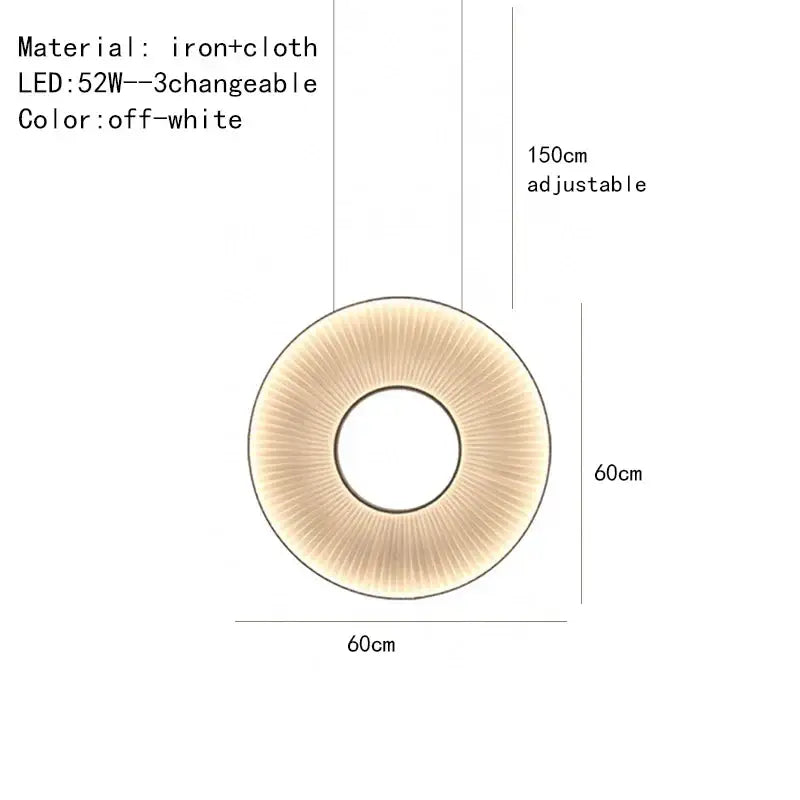 Fabric Round Pendant Light
