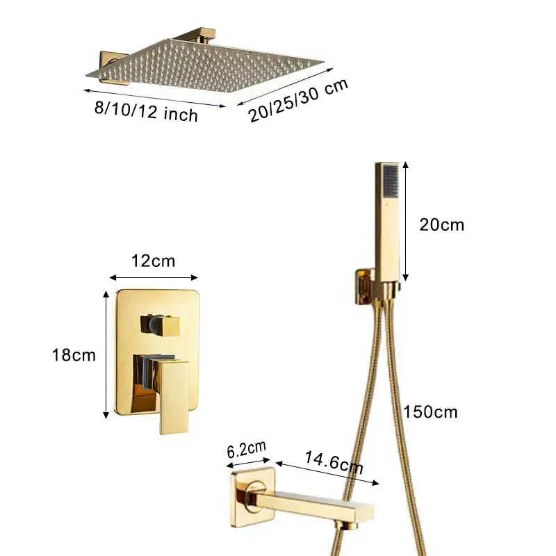 Gold Rain Shower Faucet