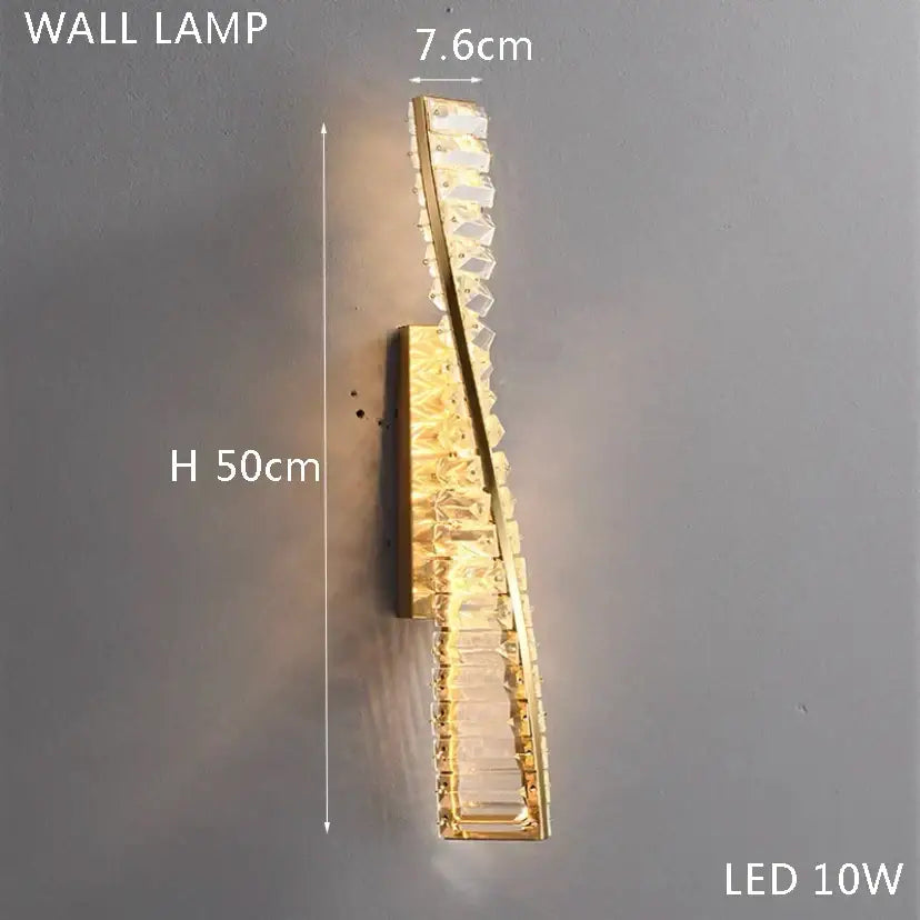 Crystal Gold Ring Dimmable Dining Room Chandelier