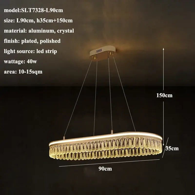 Gold Crystal LED Dimmable Ring Chandelier