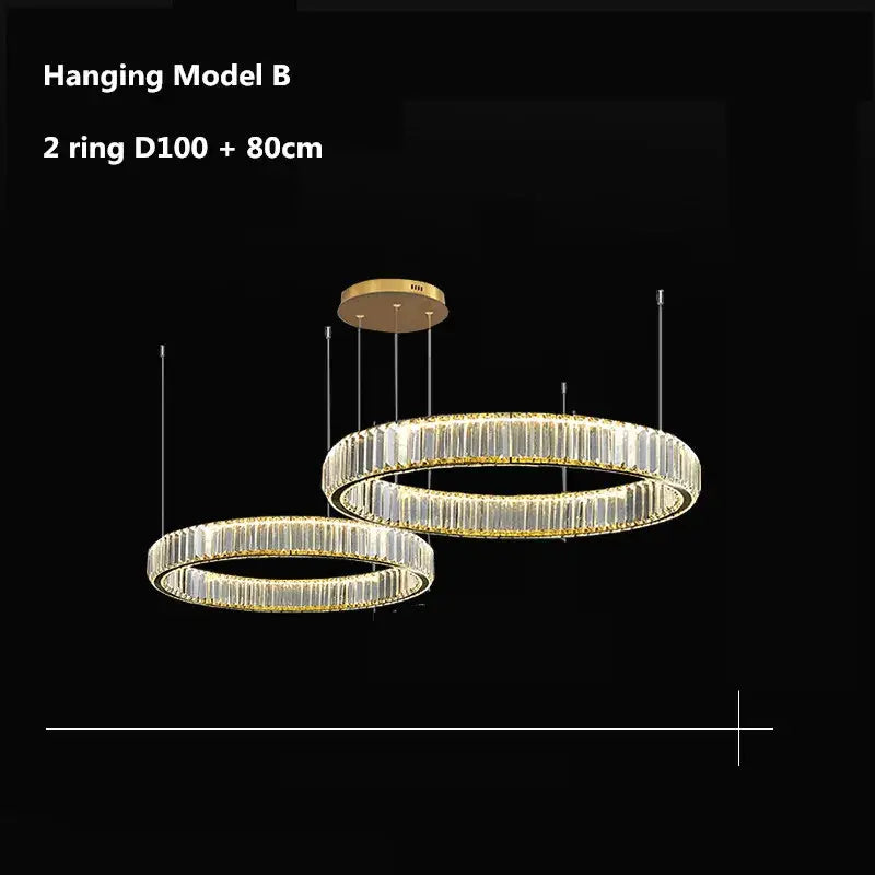 Gold Crystal Dimmable Entryway Pendant Light