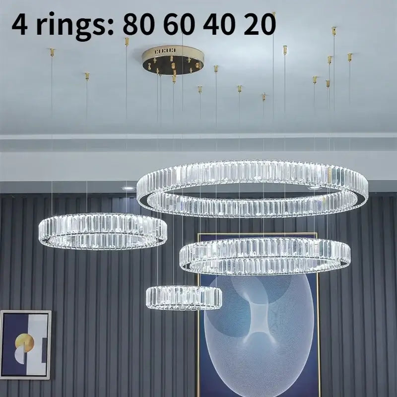 Gold Crystal Dimmable Entryway Pendant Light