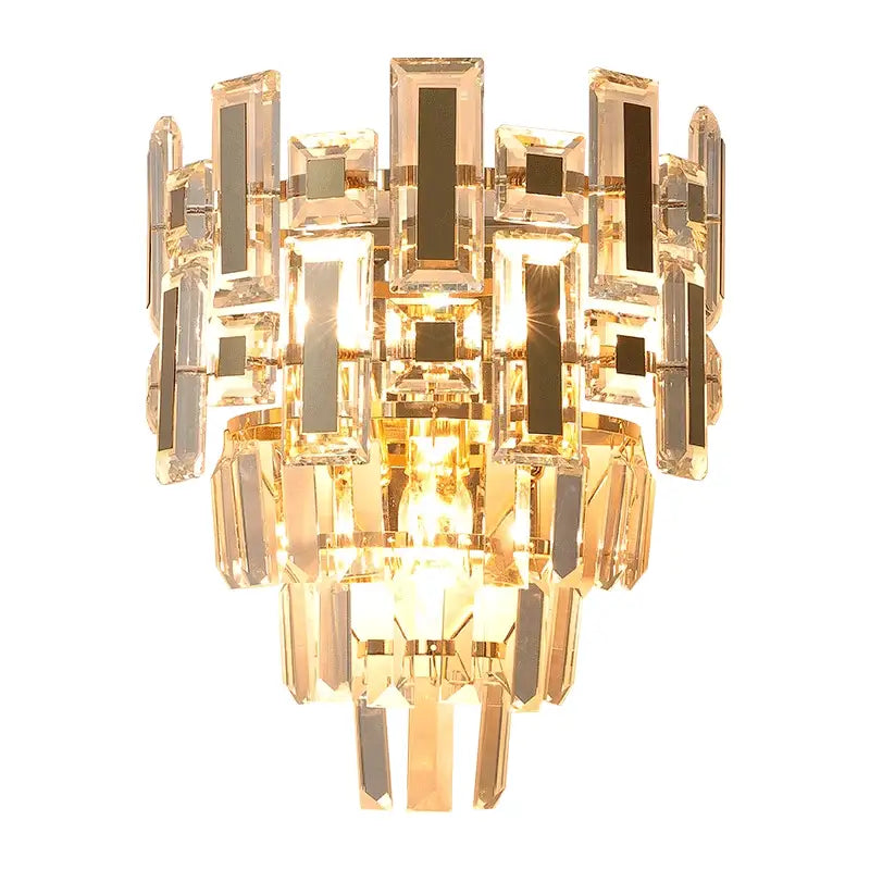 Clear Crystal Wall Sconce Postmodern 35cm