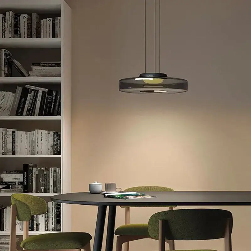 Amber Glass Danish Kitchen Pendant Light